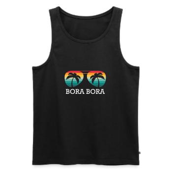Bora Bora - Débardeur bio Premium Homme - noir - Devant - AI Model Male 178 light (178cm)
