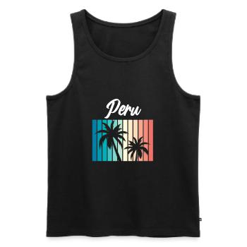 Pérou Souvenir Amérique du Sud Pérou Pérou Vacances - Débardeur bio Premium Homme - noir - Devant - AI Model Male 178 light (178cm)
