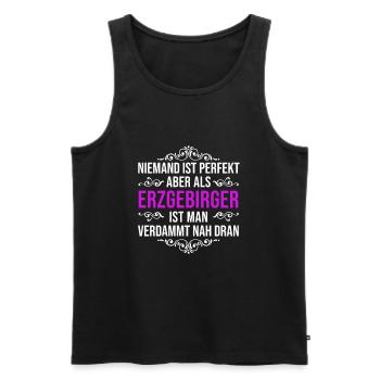 Erzgebirge Spruch Aue Sachsen Perfekt Erzgebirgler - Männer Premium Bio Tank Top - Schwarz - Vorne - AI Model Male 178 light (178cm)