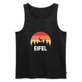 Eifel Natur Heimat Hirsch Wald Retro Gift - Men's Premium Organic Tank Top - black - Front - AI Model Male 178 light (178cm)