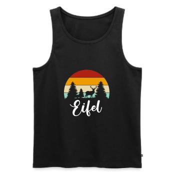 Eifel Natur Heimat Hirsch Wald Retro Geschenk - Männer Premium Bio Tank Top - Schwarz - Vorne - AI Model Male 178 light (178cm)