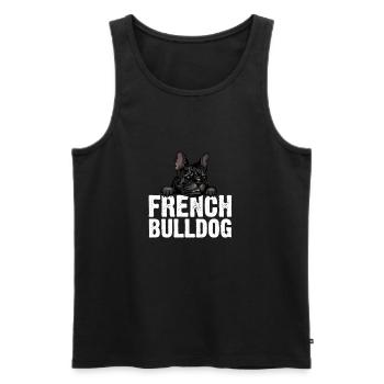 French Bulldog - Men's Premium Organic Tank Top - black - Front - AI Model Male 178 light (178cm)