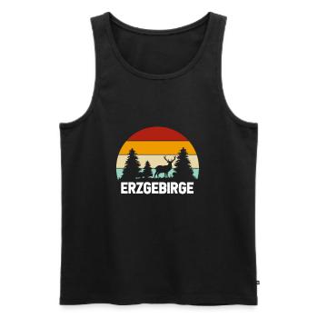Erzgebirge meine Heimat - Männer Premium Bio Tank Top - Schwarz - Vorne - Michal (187cm)