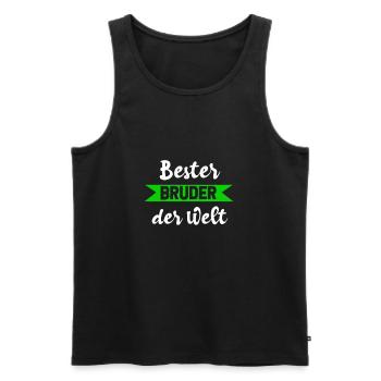 Bester Bruder der Welt - Männer Premium Bio Tank Top - Schwarz - Vorne - Michal (187cm)