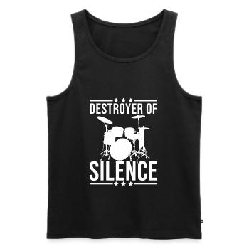 Drums Silence Destroy - Men's Premium Organic Tank Top - black - Front - AI Model Male 178 light (178cm)