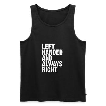 Left-handed left-handed saying gift - Men's Premium Organic Tank Top - black - Front - AI Model Male 178 light (178cm)