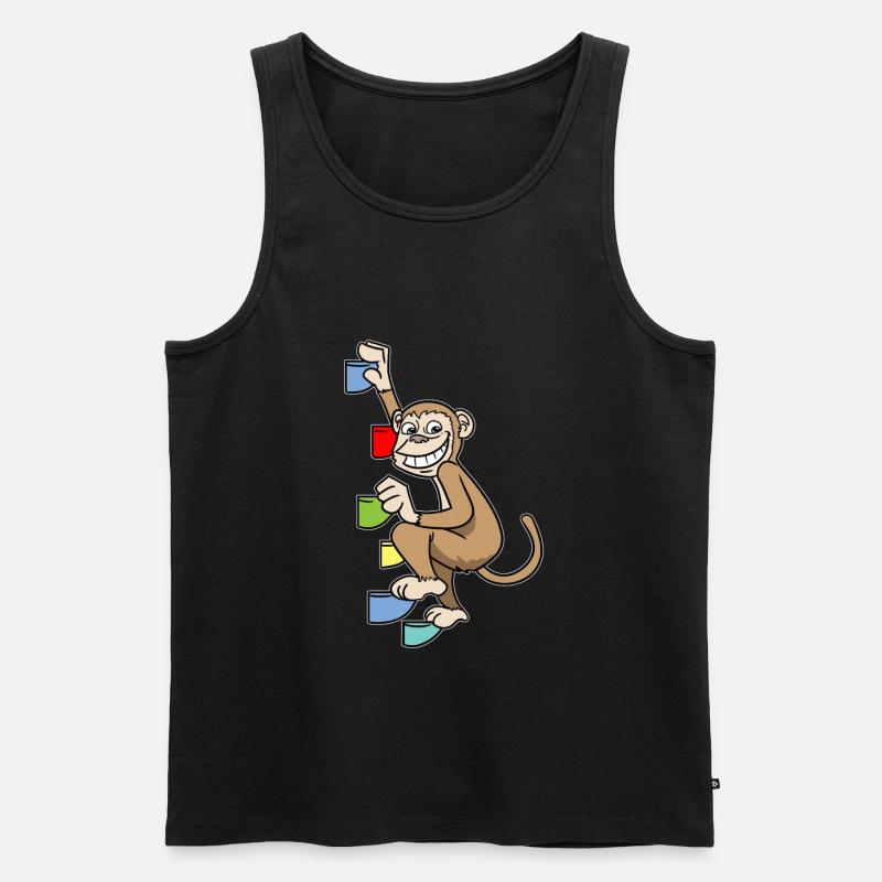 Affe Chimpanse Bouldern Klettern Boulderer - Männer Premium Bio Tank Top - Schwarz