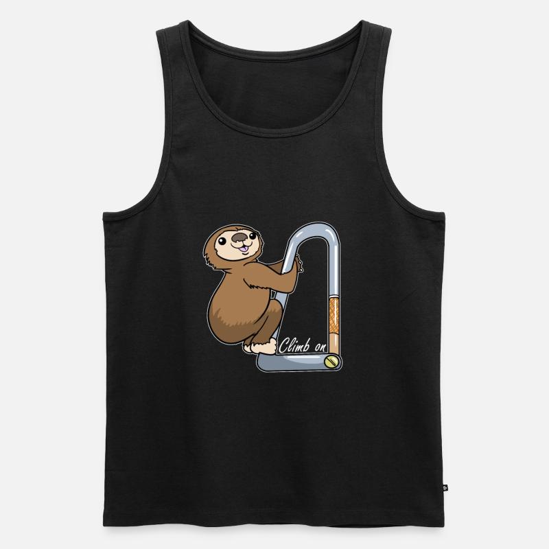 Faultier Bouldern Klettern Boulderer - Männer Premium Bio Tank Top - Schwarz