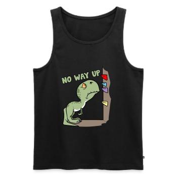 No Way Up T-Rex Dinosaur Bouldering Climbing - Men's Premium Organic Tank Top - black - Front - AI Model Male 178 light (178cm)