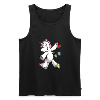 Licorne Licorne Escalade Boulderer - Débardeur bio Premium Homme - noir - Devant - AI Model Male 178 light (178cm)