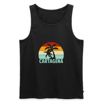Carthagène - Débardeur bio Premium Homme - noir - Devant - Michal (187cm)