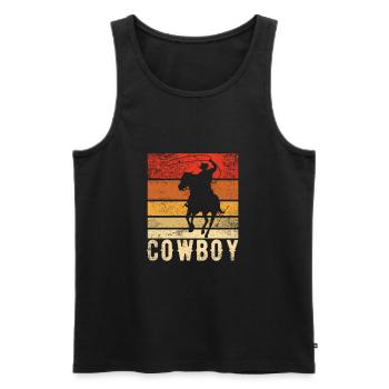 Cow-boy - Débardeur bio Premium Homme - noir - Devant - Michal (187cm)