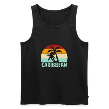 Karibik - Männer Premium Bio Tank Top - Schwarz - Vorne - AI Model Male 178 light (178cm)