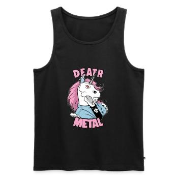 Death Metal Unicorn Unicorn Batteur - Débardeur bio Premium Homme - noir - Devant - AI Model Male 178 light (178cm)