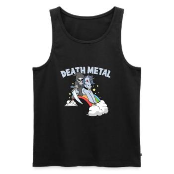 Death Metal Unicorn Unicorn Batteur - Débardeur bio Premium Homme - noir - Devant - AI Model Male 178 light (178cm)