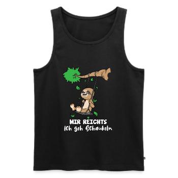 Mir Reichts Ich Geh Schaukeln Faultier - Männer Premium Bio Tank Top - Schwarz - Vorne - Michal (187cm)