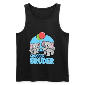 Großer Bruder Elefanten - Männer Premium Bio Tank Top - Schwarz - Vorne - Michal (187cm)