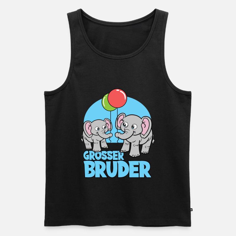 Großer Bruder Elefanten - Männer Premium Bio Tank Top - Schwarz