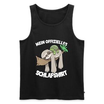 Mein Offizielles Schlafshirt Faultier Schildkröte - Männer Premium Bio Tank Top - Schwarz - Vorne - Michal (187cm)