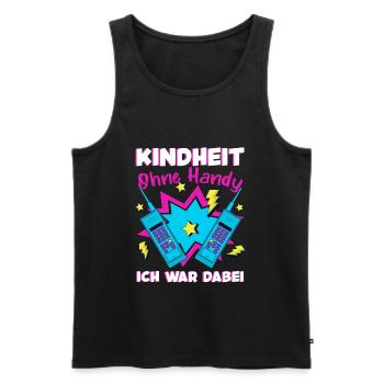 Kindheit Ohne Handy 90er Jahre Retro - Männer Premium Bio Tank Top - Schwarz - Vorne - Michal (187cm)