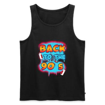 Retour à la fête rétro des années 90 90er Jahre - Débardeur bio Premium Homme - noir - Devant - AI Model Male 178 light (178cm)