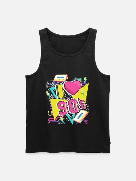 Jag älskar 90-talet 90er Jahre Retro - Ekologisk premium tanktopp herr - svart