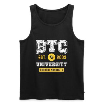 BTC Bitcoin University Satoshi Nakamoto - Männer Premium Bio Tank Top - Schwarz - Vorne - AI Model Male 178 light (178cm)