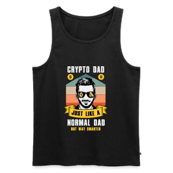Crypto Dad Like A Normal Dad But Smarter Bitcoin - Men's Premium Organic Tank Top - black - Front - Michal (187cm)
