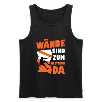 Wände Sind Zum Klettern Da Bouldern Boulderer - Männer Premium Bio Tank Top - Schwarz - Vorne - Michal (187cm)