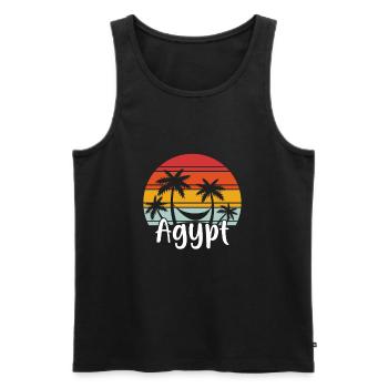 Egypte Rétro Palm Hamac Souvenir Cadeau - Débardeur bio Premium Homme - noir - Devant - Michal (187cm)