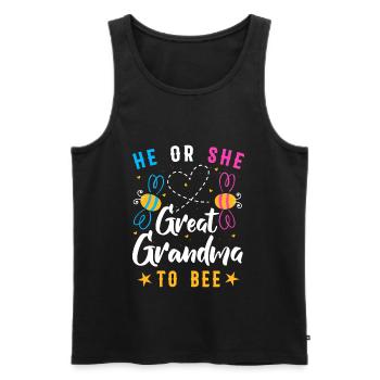He Or She Great Grandma To Bee Baby Shower - Men's Premium Organic Tank Top - black - Front - AI Model Male 178 light (178cm)
