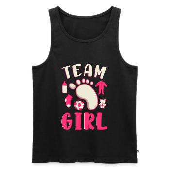 Team Girl Baby Shower - Débardeur bio Premium Homme - noir - Devant - AI Model Male 178 light (178cm)