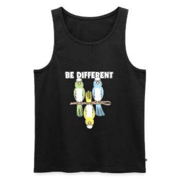 Budgerigar Bird Bat Fairy Tale Be Different - Men's Premium Organic Tank Top - black - Front - AI Model Male 178 light (178cm)