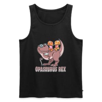 Opasaurus Rex Opa T-Rex Dinosaurier Dino - Männer Premium Bio Tank Top - Schwarz - Vorne - Michal (187cm)