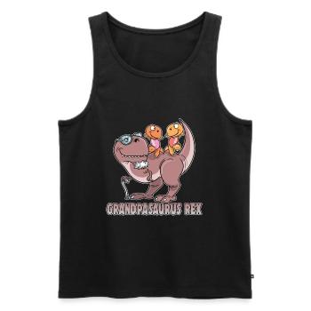 Grandpasaurus Grandpa T-Rex Dinosaur Dino - Männer Premium Bio Tank Top - Schwarz - Vorne - Michal (187cm)