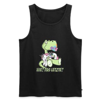T-Rex Isst Das Letzte Einhorn Wie Das Letzte? - Männer Premium Bio Tank Top - Schwarz - Vorne - AI Model Male 178 light (178cm)