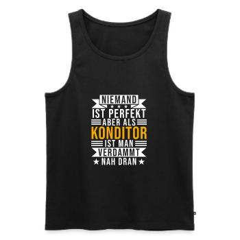 Konditor Spruch Geschenk für Konditoren - Männer Premium Bio Tank Top - Schwarz - Vorne - Michal (187cm)