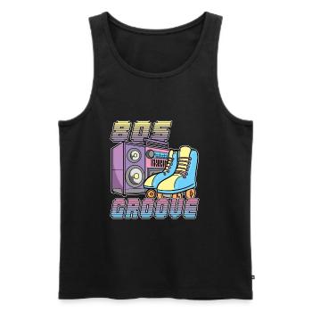 80s Groove Rollerdisco Rollerskates 80s Retro - Men's Premium Organic Tank Top - black - Front - AI Model Male 178 light (178cm)