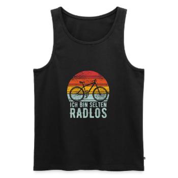 Cooler Fahrrad Mountainbike Spruch Geschenk - Männer Premium Bio Tank Top - Schwarz - Vorne - Michal (187cm)