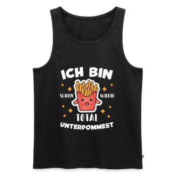 Ich Bin Schon Wieder Total Unterpommest Pommes - Männer Premium Bio Tank Top - Schwarz - Vorne - Michal (187cm)