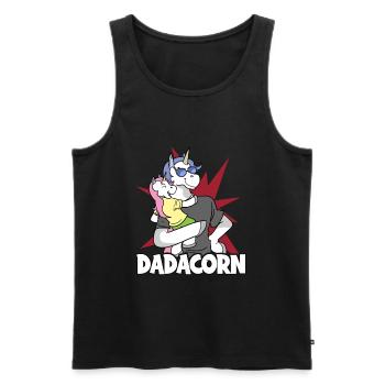 Dadacorn Papa Licorne - Débardeur bio Premium Homme - noir - Devant - AI Model Male 178 light (178cm)