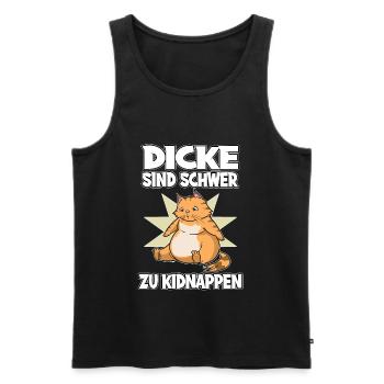 Dicke Katze Dicke Sind Schwerer Zu Kidnappen - Männer Premium Bio Tank Top - Schwarz - Vorne - AI Model Male 178 light (178cm)