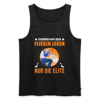 Studieren Kann Jeder Fliesen Legen Nur die Elite - Männer Premium Bio Tank Top - Schwarz - Vorne - AI Model Male 178 light (178cm)