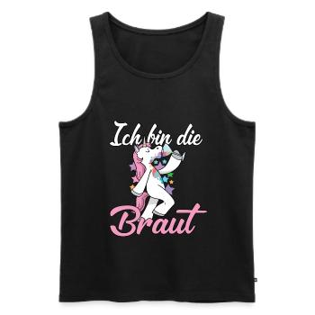 Ich Bin Die Braut Einhorn Einhörner Polterabend - Männer Premium Bio Tank Top - Schwarz - Vorne - Michal (187cm)