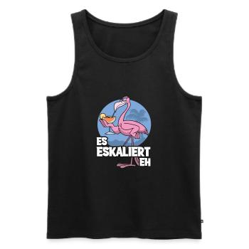 It escalates eh Flamingo JGA bachelor party - Men's Premium Organic Tank Top - black - Front - AI Model Male 178 light (178cm)