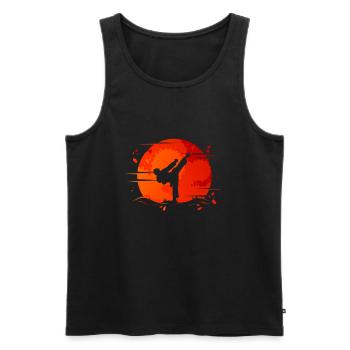 Kung Fu Taekwondo Karaté Arts Martiaux - Débardeur bio Premium Homme - noir - Devant - AI Model Male 178 light (178cm)