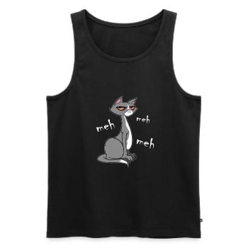 Meh Cat - Débardeur bio Premium Homme - noir - Devant - Michal (187cm)