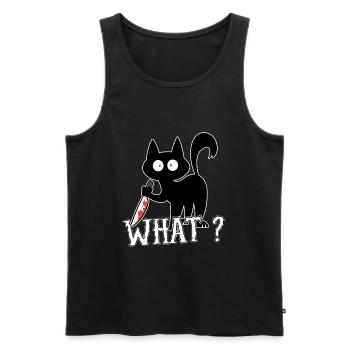 What? Cat Knife Halloween - Men's Premium Organic Tank Top - black - Front - Michal (187cm)