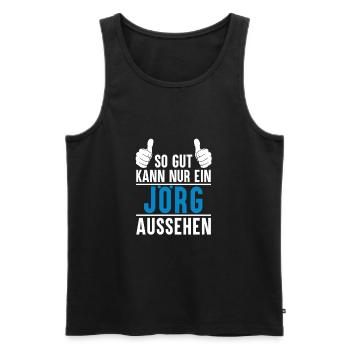 Jörg Name Geschenkidee Jörg Geschenk Vorname - Männer Premium Bio Tank Top - Schwarz - Vorne - AI Model Male 178 light (178cm)