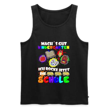 Machs Gut Kindergarten Ich Rocke Jetzt Die Schule - Männer Premium Bio Tank Top - Schwarz - Vorne - Michal (187cm)